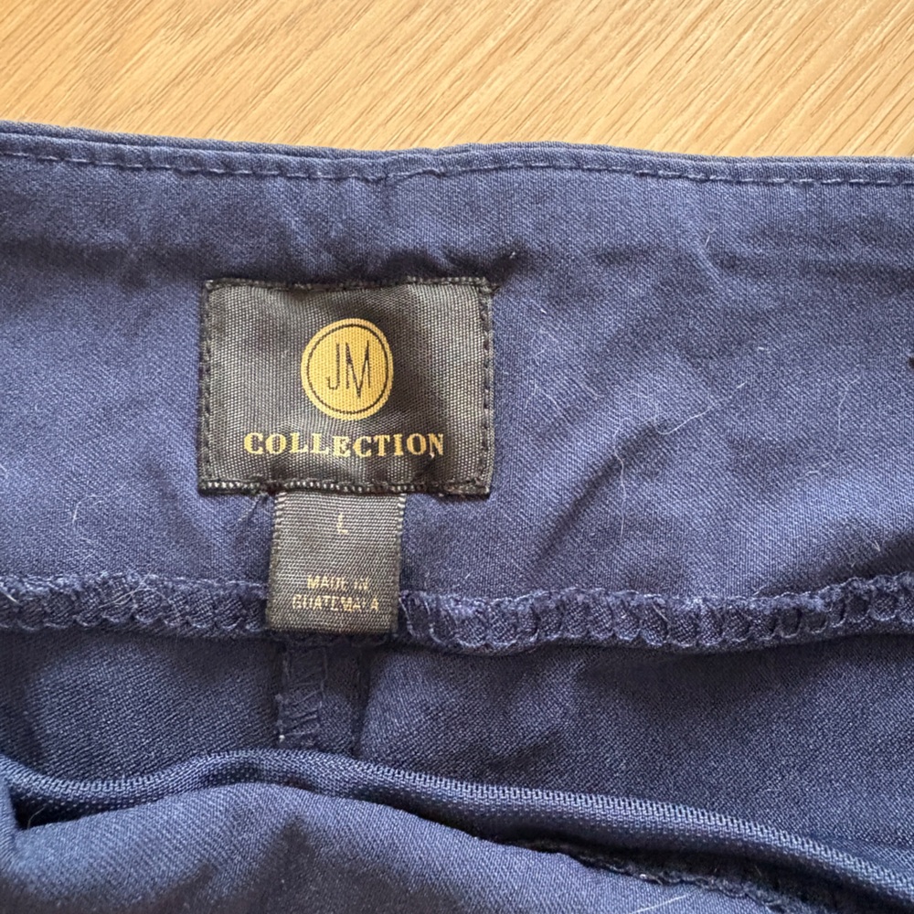 JM Collection women’s  Navy Slim Dress Pants Size Large - Picture 3 of 6